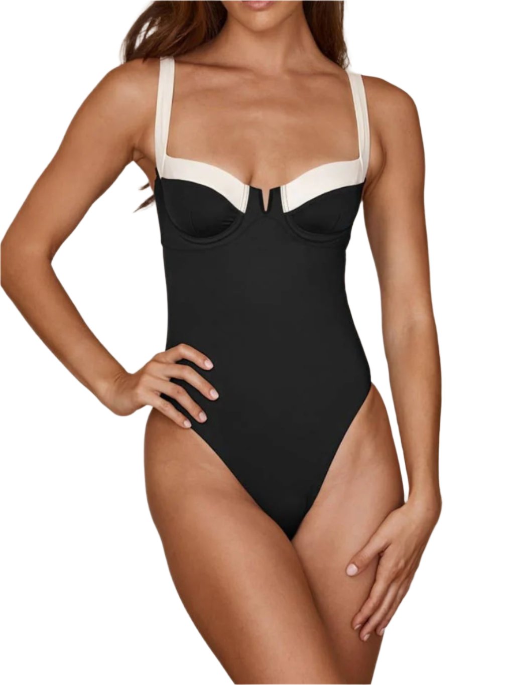 Classic Contrst One Piece Swimsuits Swimwear Epicplacess S Black 