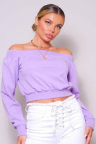 Wanderlust Vibes Off Shoulder Tops tops Epicplacess Small LAVENDER UNITED STATES