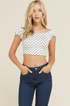 Epicplacess tops White / SMALL / United States Ruffle Cute Sleeve Crop Tops 33215