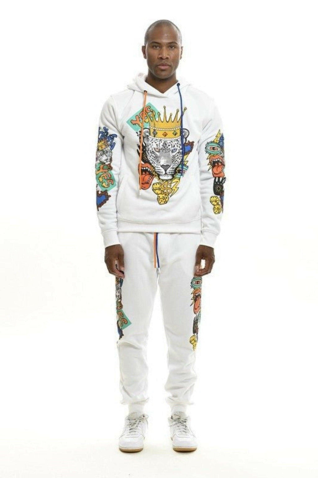 Epicplacess TRACKSUIT Crown Leopard Embroidery Fleece Tracksuits