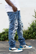 Through It Ripped Skinny Flared Jeans - Blue JEANS Epicplacess   